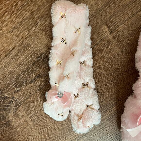 Smoothie Pooch Pink Faux Fur Zip Up Jacket With Scarf Size S - Picture 11 of 12